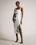 JASMMIE-Dresses-Let your wardrobe do the talking with JASMMIE. Delicately detailed with lace and embroidery, this botanical printed midi brings just the right amount of drama to your wardrobe. Complete the look with strappy heels and statement earrings for a gorgeous evening ensemble. Midi pencil dress Side split Botanical bouquet print Square neck Sleeveless Lace inserts Zip fastening Awuoi is 5'10.5" / 1.79m and wears White in a Ted size 1- Ted Baker Romania
